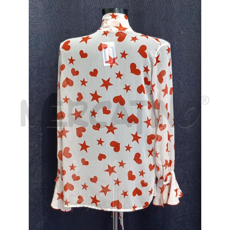 BLUSA DONNA DENNY ROSE BIANCA CON STELLE ARANCIO | Mercatino dell'Usato Moncalieri bengasi 2