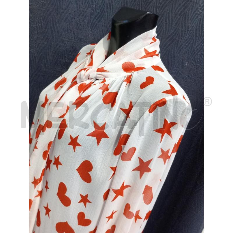BLUSA DONNA DENNY ROSE BIANCA CON STELLE ARANCIO | Mercatino dell'Usato Moncalieri bengasi 3