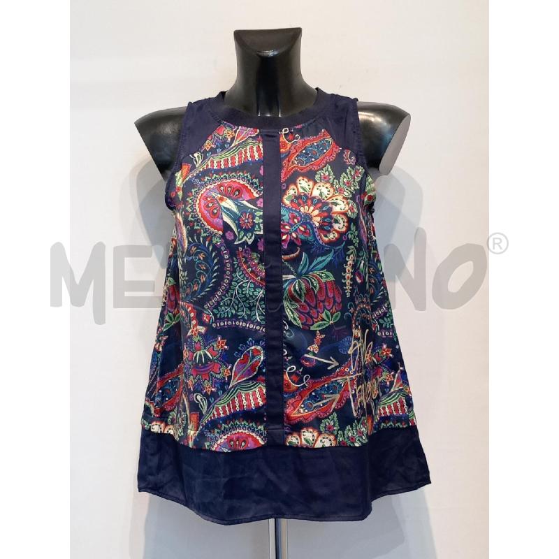 BLUSA DONNA DESIGUAL BLU FANTASIA SMANICATA | Mercatino dell'Usato Moncalieri bengasi 1