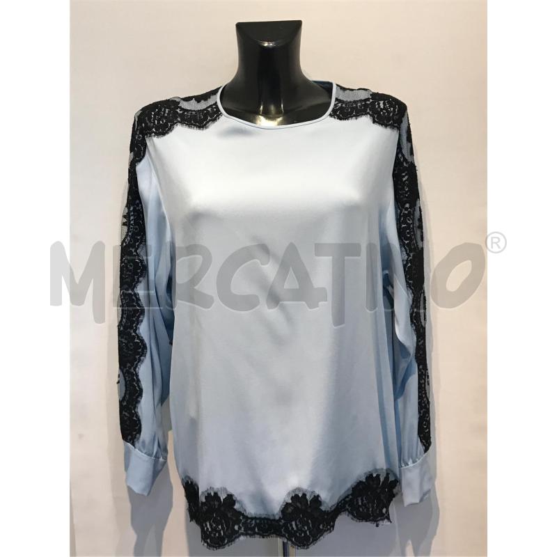 BLUSA DONNA DOLCE & GABBANA AZZURRA CON PIZZO NERO | Mercatino dell'Usato Moncalieri bengasi 1