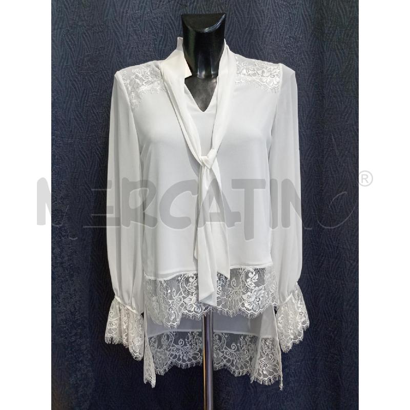 BLUSA DONNA FRACOMINA BIANCA CON PIZZO | Mercatino dell'Usato Moncalieri bengasi 1