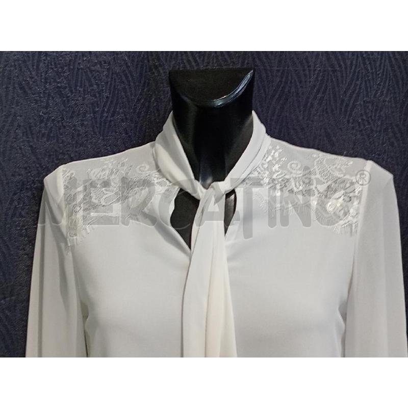 BLUSA DONNA FRACOMINA BIANCA CON PIZZO | Mercatino dell'Usato Moncalieri bengasi 4