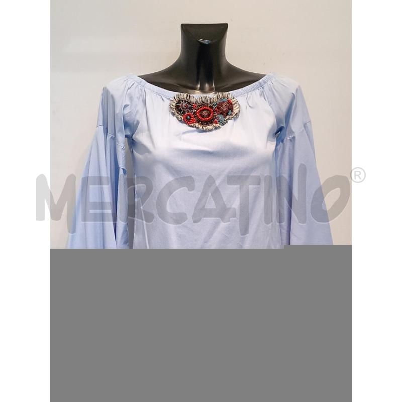 BLUSA DONNA JIJIL AZZURRA PARTICOLARE PERLINE DAVANTI | Mercatino dell'Usato Moncalieri bengasi 1