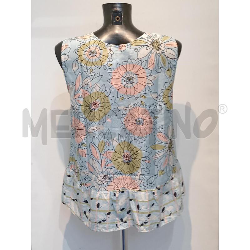 BLUSA DONNA JUCCA AZZURRA FIORELLINI SETA | Mercatino dell'Usato Moncalieri bengasi 2