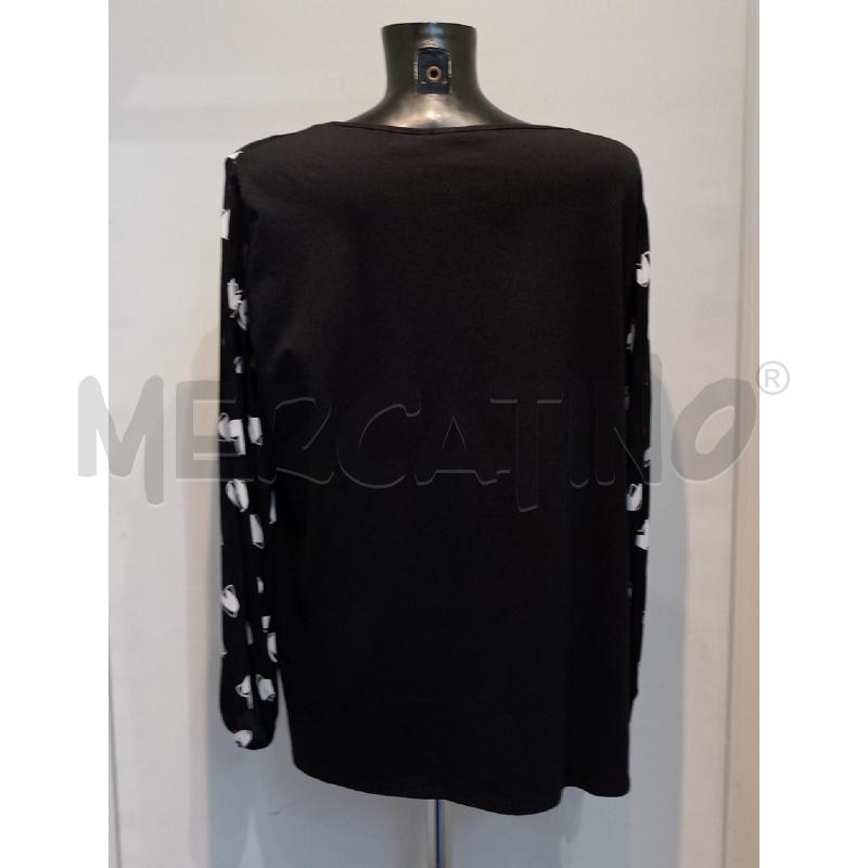 BLUSA DONNA LUISAVIOLA NERA INSERTI BIANCHI | Mercatino dell'Usato Moncalieri bengasi 2