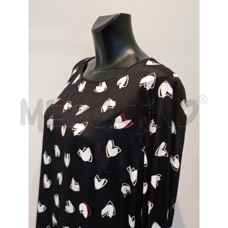 BLUSA DONNA LUISAVIOLA NERA INSERTI BIANCHI | Mercatino dell'Usato Moncalieri bengasi 3