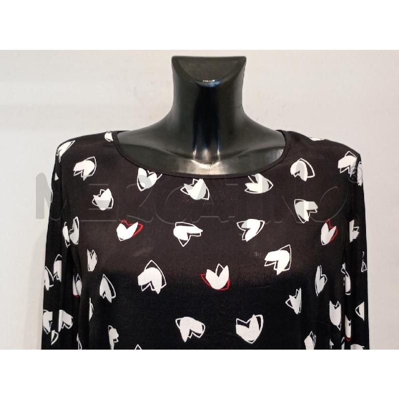 BLUSA DONNA LUISAVIOLA NERA INSERTI BIANCHI | Mercatino dell'Usato Moncalieri bengasi 4