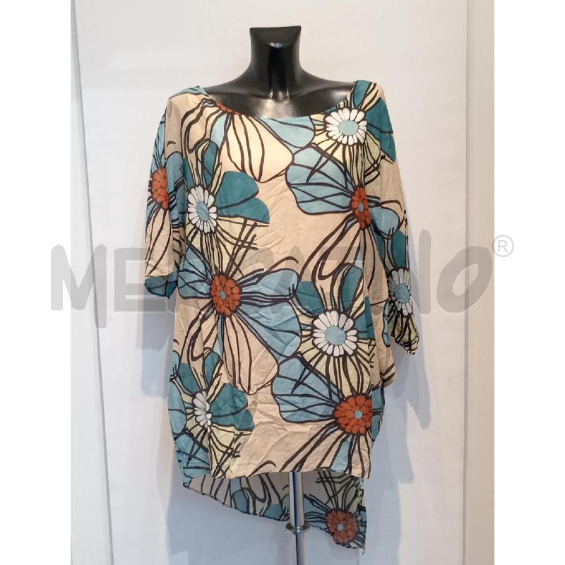 BLUSA DONNA MANILA GRACE CON FIORI BLU  | Mercatino dell'Usato Moncalieri bengasi 1