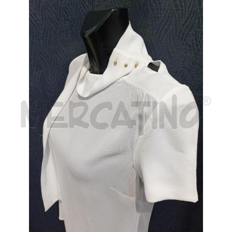 BLUSA DONNA MASSIMO DUTTI BIANCO COLLO SCIARPINO  | Mercatino dell'Usato Moncalieri bengasi 3