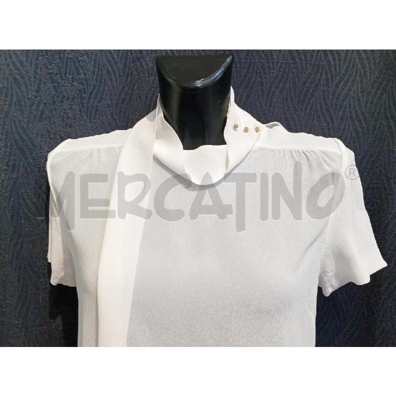 BLUSA DONNA MASSIMO DUTTI BIANCO COLLO SCIARPINO  | Mercatino dell'Usato Moncalieri bengasi 4