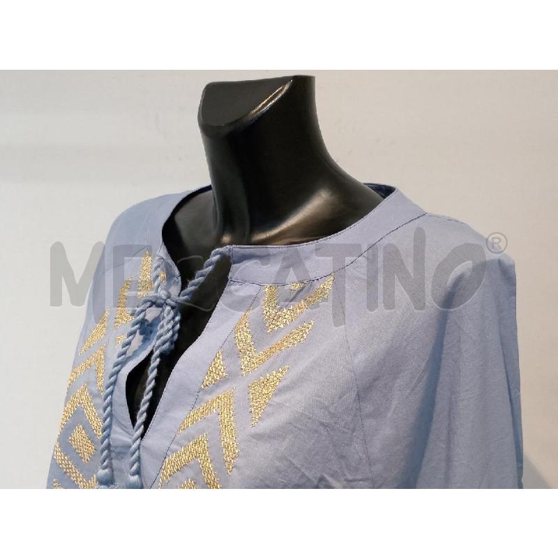 BLUSA DONNA OLTRE AZZUJRRA CON INSERTI BEIGE | Mercatino dell'Usato Moncalieri bengasi 3