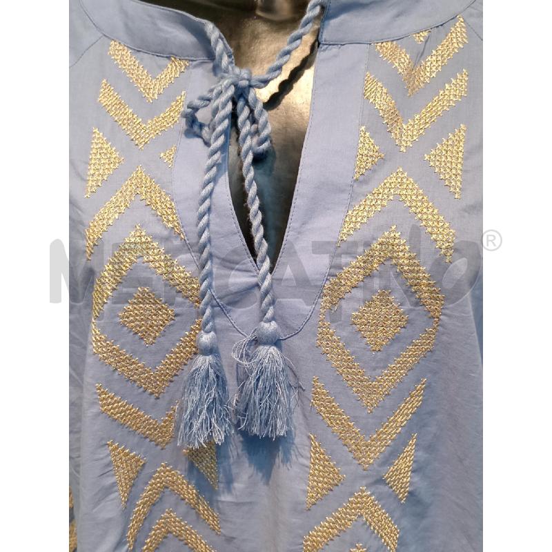 BLUSA DONNA OLTRE AZZUJRRA CON INSERTI BEIGE | Mercatino dell'Usato Moncalieri bengasi 4