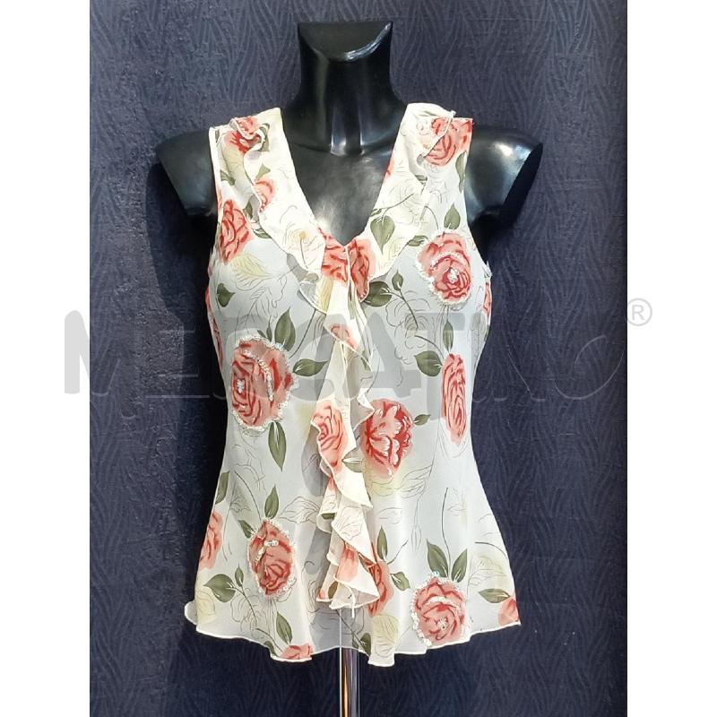 BLUSA DONNA OLTRE BEIGE CON ROSE | Mercatino dell'Usato Moncalieri bengasi 1