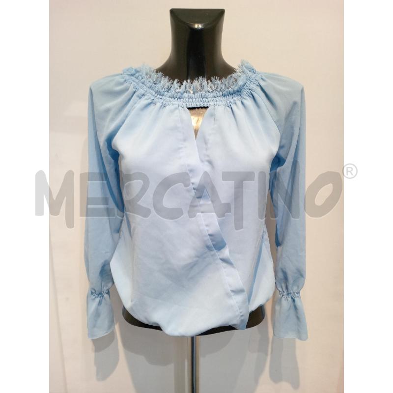 BLUSA DONNA PATRIZIA PEPE AZZURRA CON INSERTI PIZZO | Mercatino dell'Usato Moncalieri bengasi 1