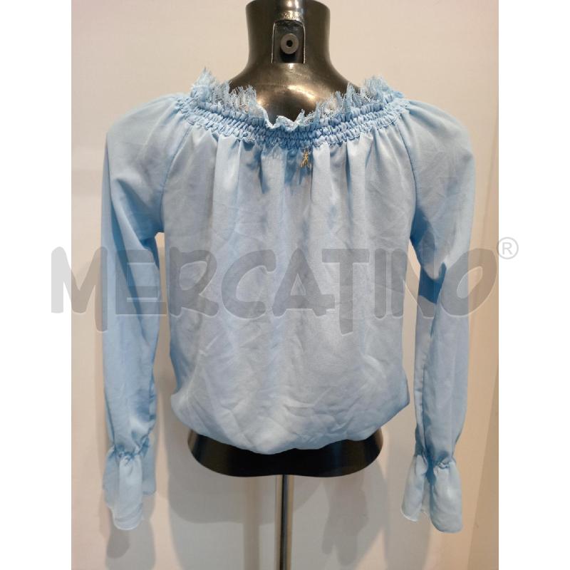 BLUSA DONNA PATRIZIA PEPE AZZURRA CON INSERTI PIZZO | Mercatino dell'Usato Moncalieri bengasi 2