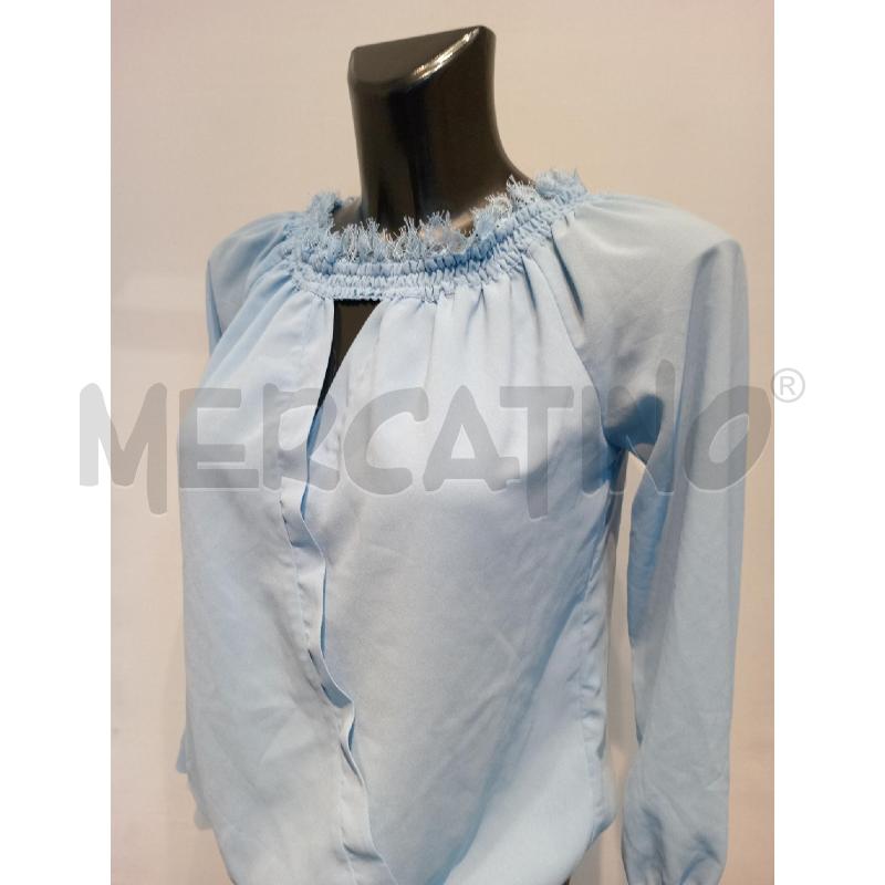 BLUSA DONNA PATRIZIA PEPE AZZURRA CON INSERTI PIZZO | Mercatino dell'Usato Moncalieri bengasi 3