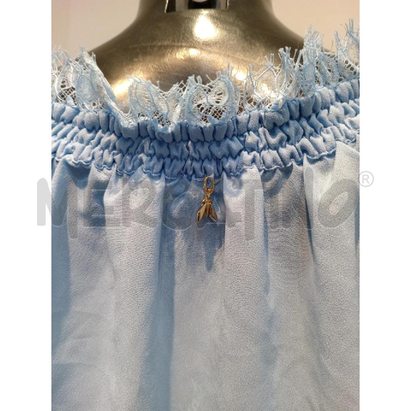 BLUSA DONNA PATRIZIA PEPE AZZURRA CON INSERTI PIZZO | Mercatino dell'Usato Moncalieri bengasi 4