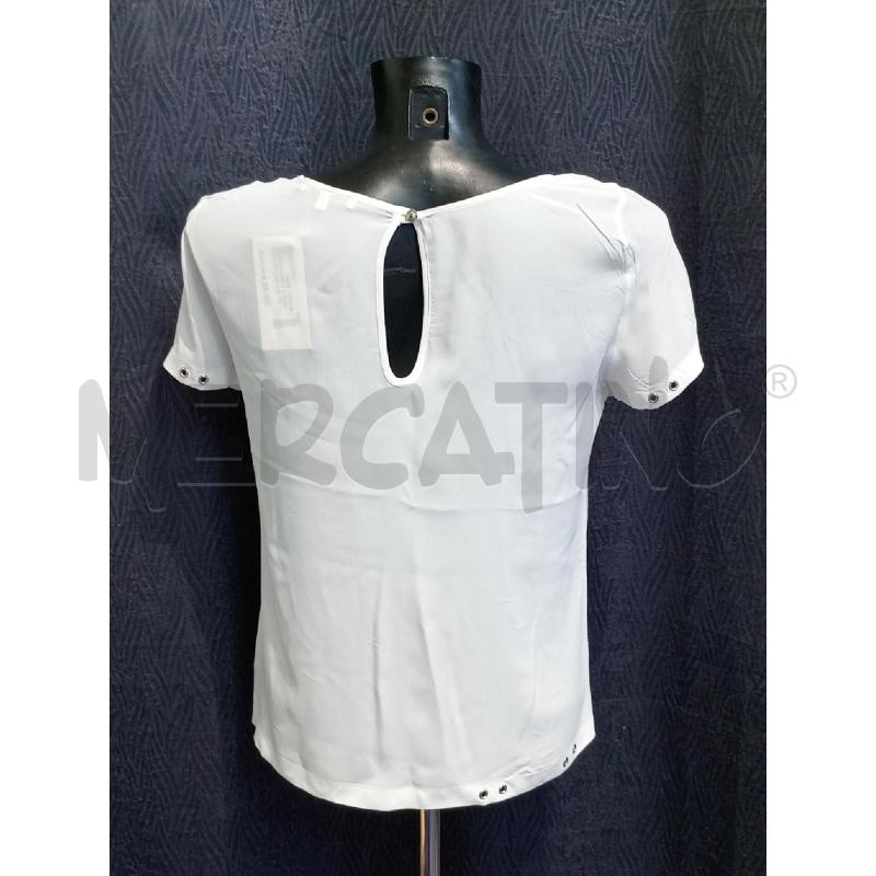 BLUSA DONNA PATRIZIA PEPE BIANCA CON ANELLINI ACCIAIO | Mercatino dell'Usato Moncalieri bengasi 2