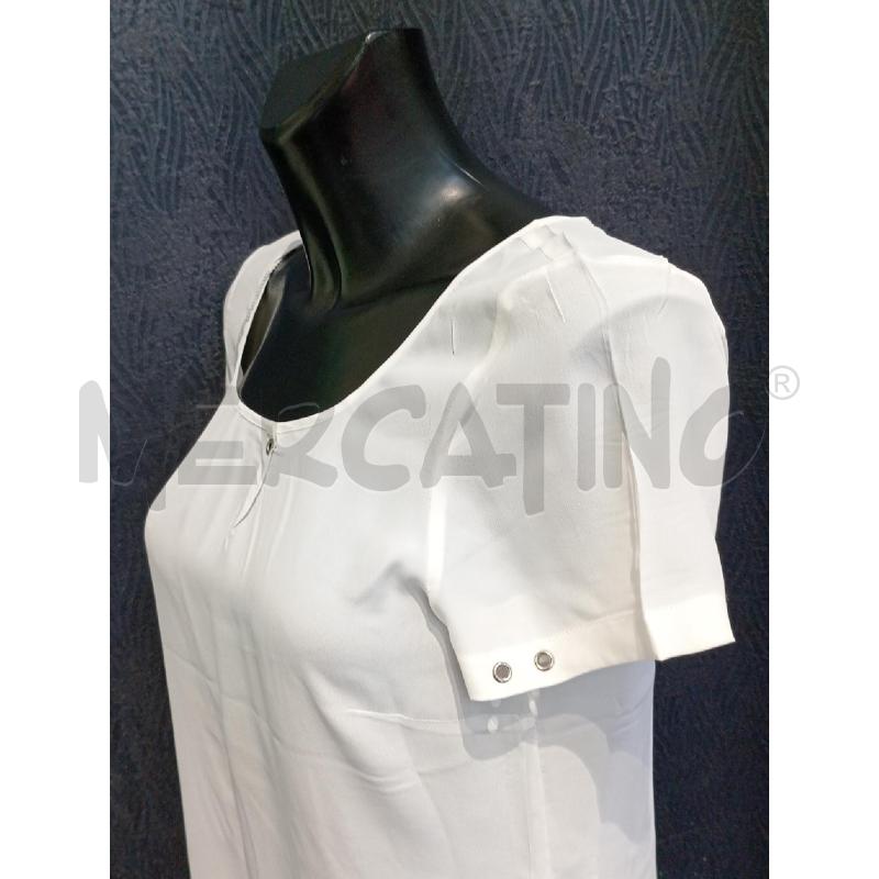 BLUSA DONNA PATRIZIA PEPE BIANCA CON ANELLINI ACCIAIO | Mercatino dell'Usato Moncalieri bengasi 3