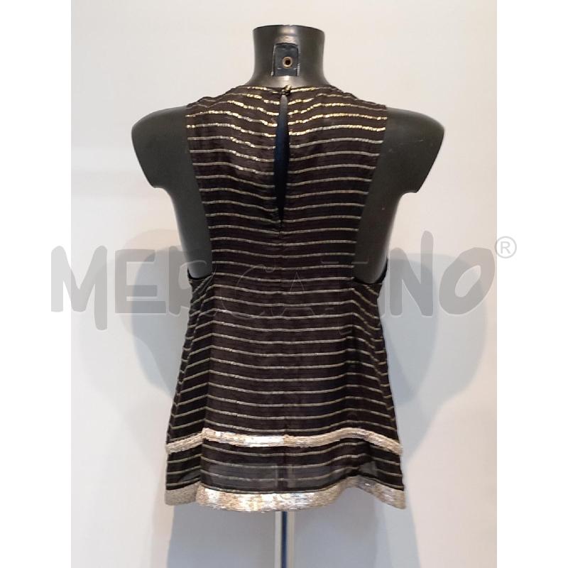 BLUSA DONNA PATRIZIA PEPE SMANICATA NERO DORATO | Mercatino dell'Usato Moncalieri bengasi 2