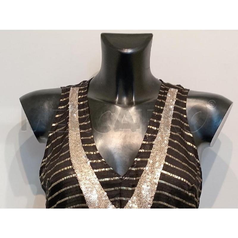 BLUSA DONNA PATRIZIA PEPE SMANICATA NERO DORATO | Mercatino dell'Usato Moncalieri bengasi 3
