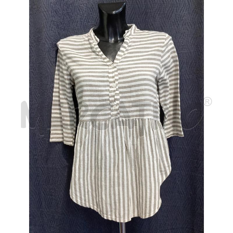 BLUSA DONNA PEPEROSA BEIGE RIGHE | Mercatino dell'Usato Moncalieri bengasi 1