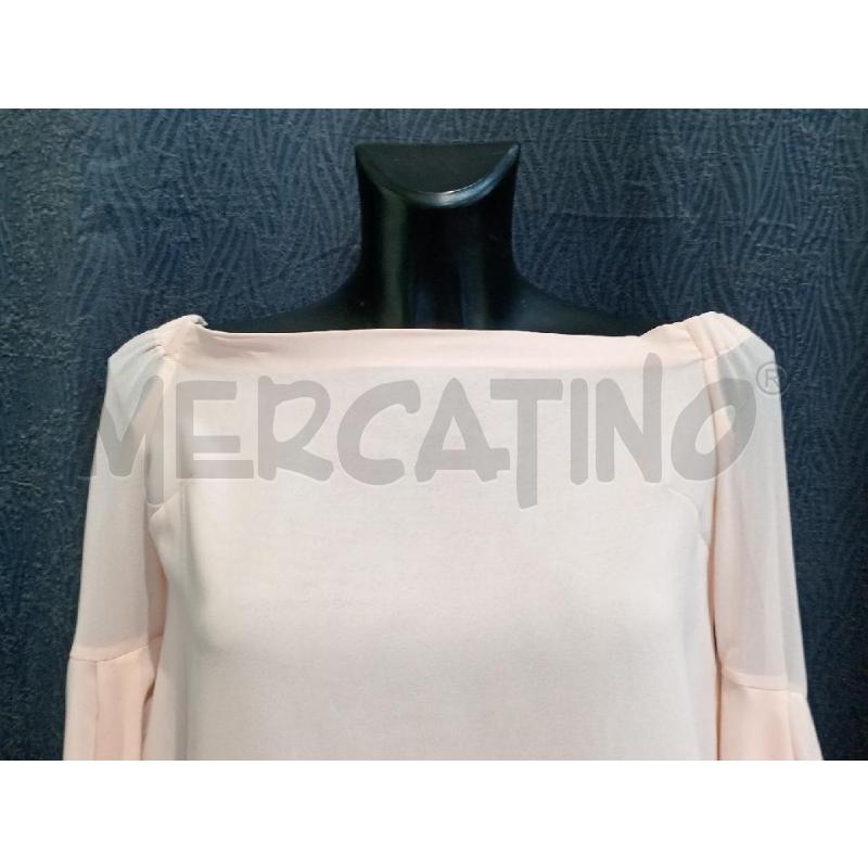 BLUSA DONNA RELISH ROSA CON ELASTICO COLLO E PERLINE FONDO | Mercatino dell'Usato Moncalieri bengasi 3