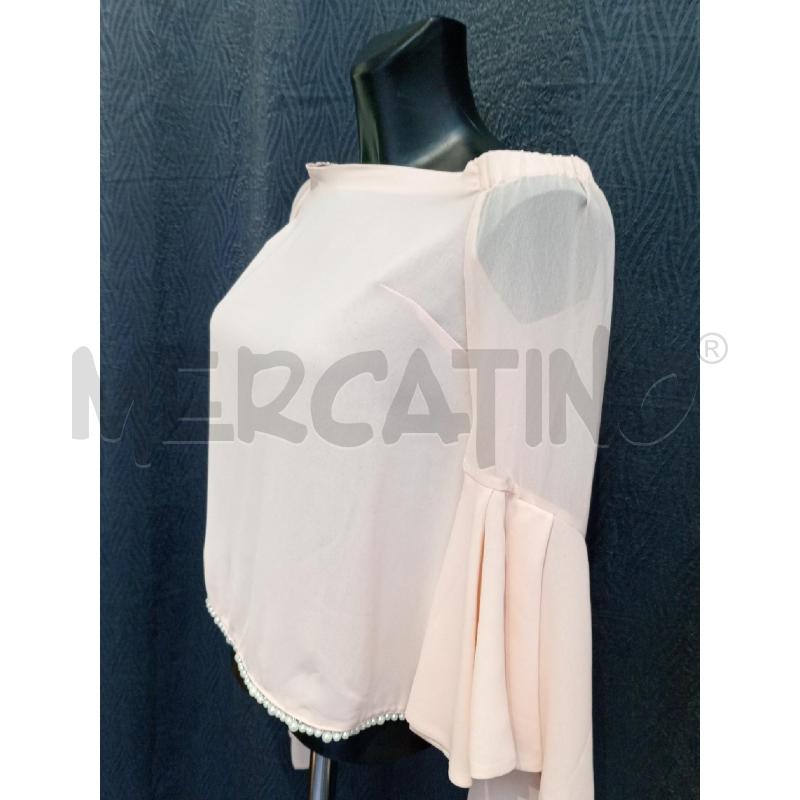 BLUSA DONNA RELISH ROSA CON ELASTICO COLLO E PERLINE FONDO | Mercatino dell'Usato Moncalieri bengasi 4