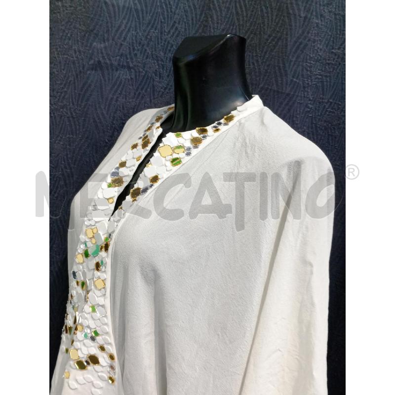 BLUSA DONNA ROBERTO CAVALLI BIANCA CON INSERTI SPECCHIETTI DAVANTI | Mercatino dell'Usato Moncalieri bengasi 4