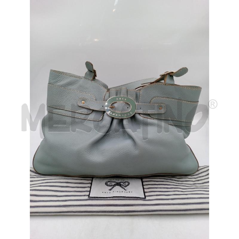 BORSA DONNA ANYA HINDMARCH PELLE AZZURRA  | Mercatino dell'Usato Moncalieri bengasi 1
