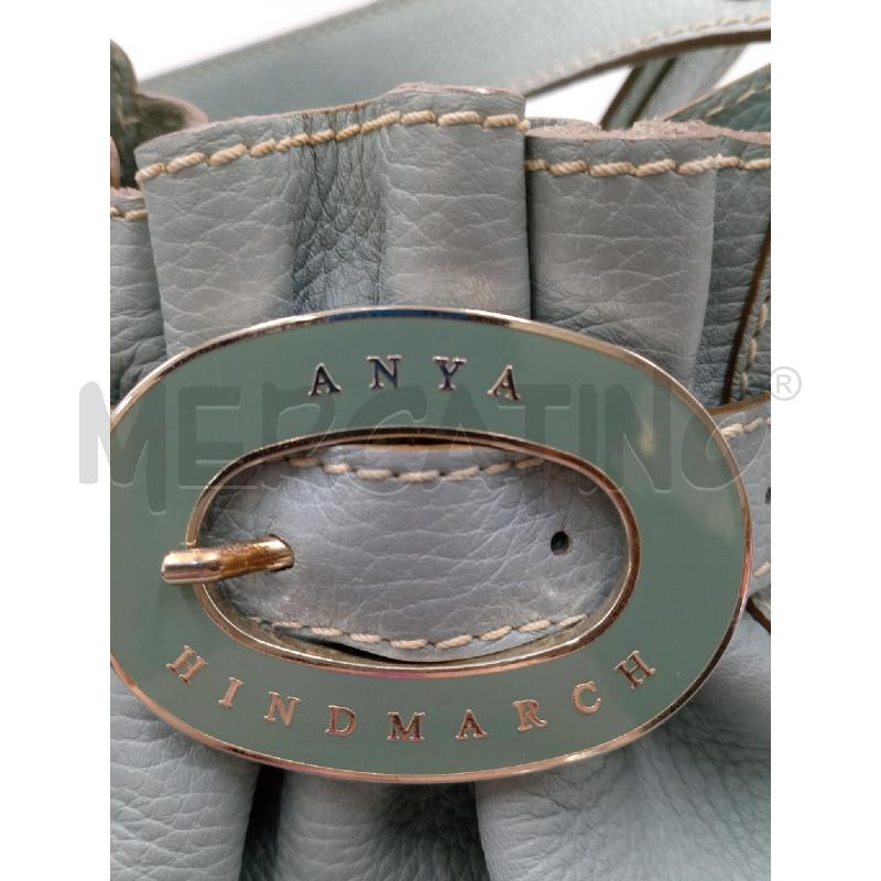 BORSA DONNA ANYA HINDMARCH PELLE AZZURRA  | Mercatino dell'Usato Moncalieri bengasi 2