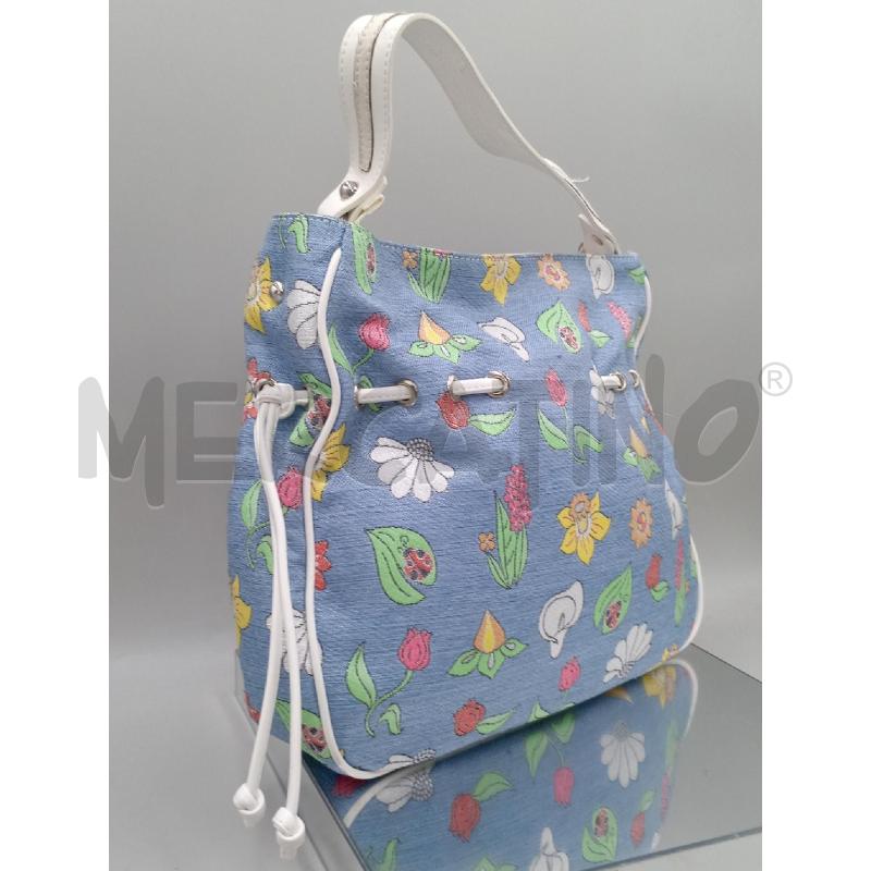 BORSA DONNA BRACCIALINI EFFETTO JEANS CON FIORI  | Mercatino dell'Usato Moncalieri bengasi 1