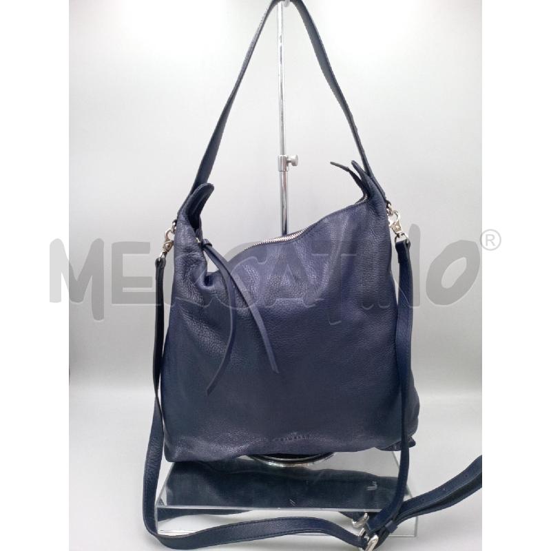 BORSA DONNA COCCINELLE PELLE BLU A SPALLA CON TRACOLLA | Mercatino dell'Usato Moncalieri bengasi 1
