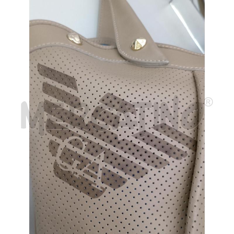 BORSA DONNA EMPORIO ARMANI GRIGIA TRAFORATA CON LOGO  | Mercatino dell'Usato Moncalieri bengasi 4