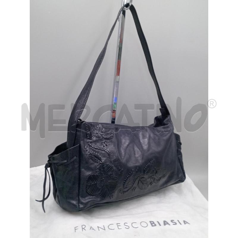 BORSA DONNA FRANCESCO BIASIA NERA CON MOTIVO FOGLIE | Mercatino dell'Usato Moncalieri bengasi 1