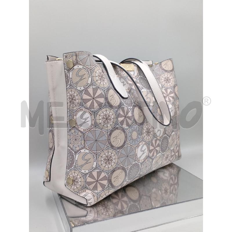 BORSA DONNA GATTINONI BEIGE CON DISEGNI | Mercatino dell'Usato Moncalieri bengasi 1