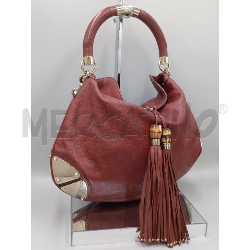 BORSA DONNA GUCCI INDY PELLE BORDEAUX LOGATA | Mercatino dell'Usato Moncalieri bengasi 1