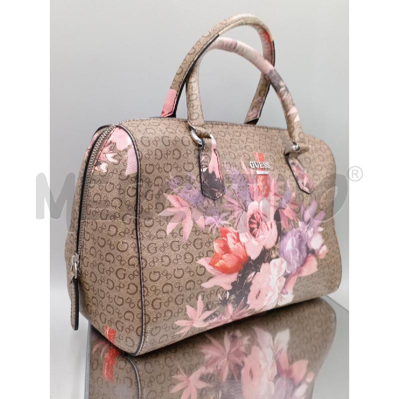 BORSA DONNA GUESS LOGATA BEIGE CON FIORI  | Mercatino dell'Usato Moncalieri bengasi 1