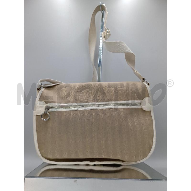 BORSA DONNA LACOSTE MARRONE INSERTI BIANCHI TRACOLLA | Mercatino dell'Usato Moncalieri bengasi 2