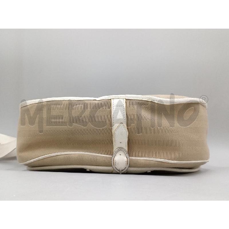 BORSA DONNA LACOSTE MARRONE INSERTI BIANCHI TRACOLLA | Mercatino dell'Usato Moncalieri bengasi 3