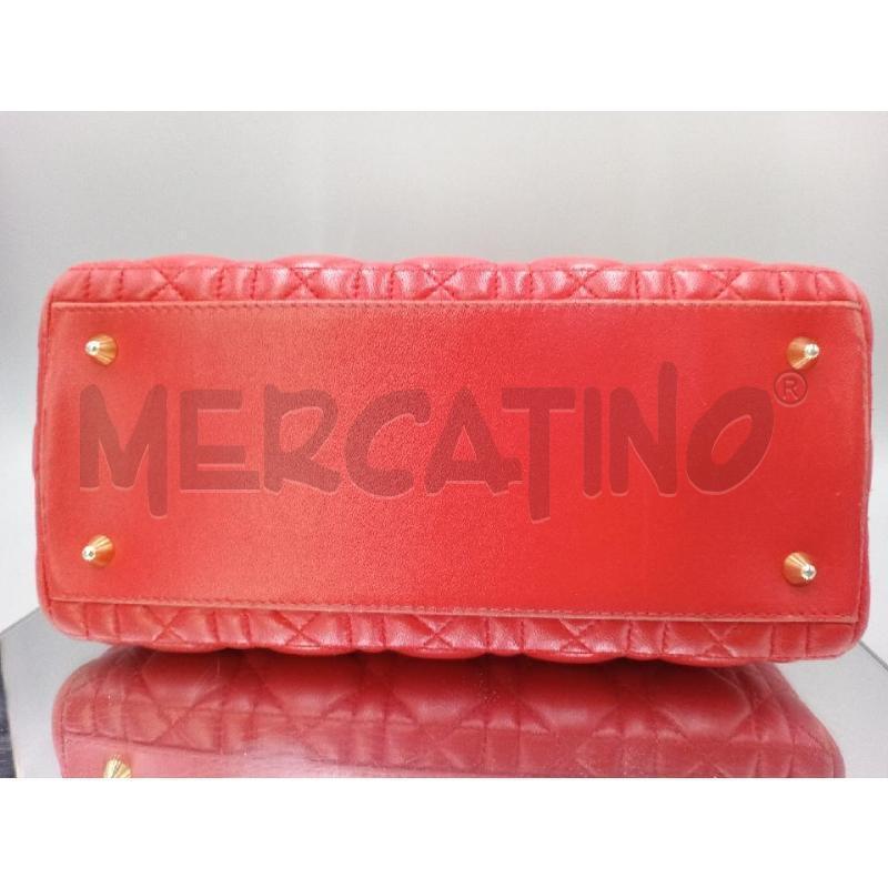 BORSA DONNA LADY DIOR MEDIA ROSSA INSERTI METALLO DORATO | Mercatino dell'Usato Moncalieri bengasi 2