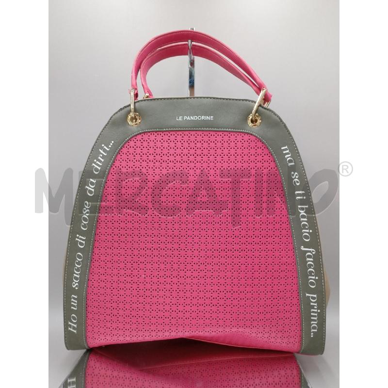 BORSA DONNA LE PANDORINE ROSA GRIGIO | Mercatino dell'Usato Moncalieri bengasi 1