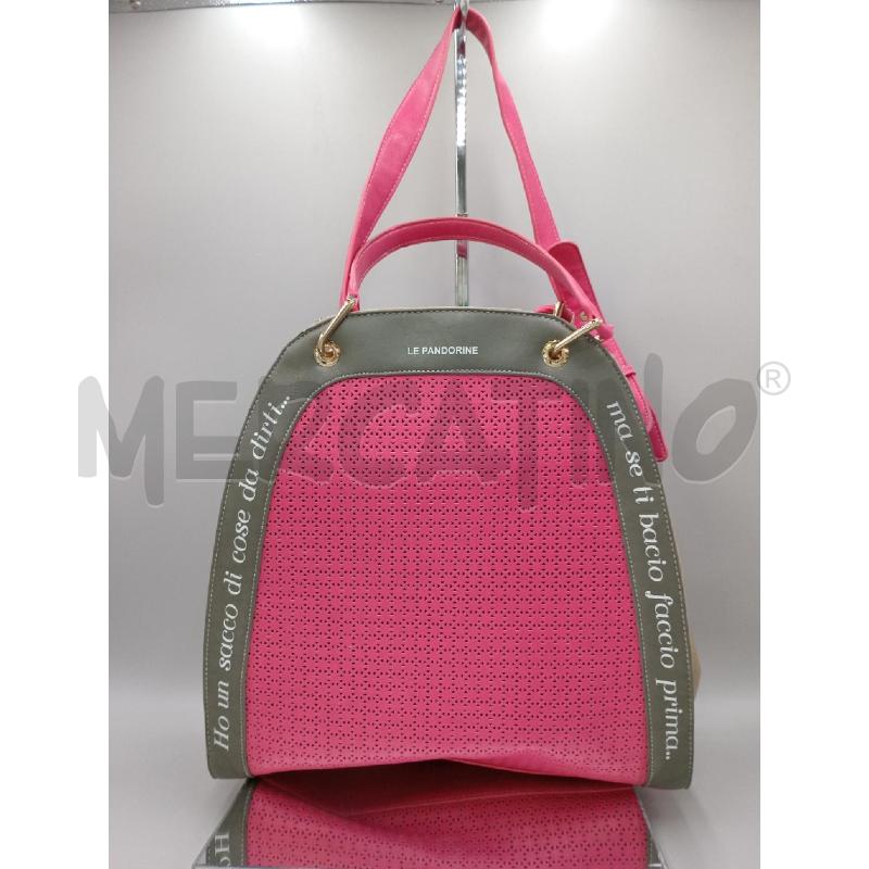 BORSA DONNA LE PANDORINE ROSA GRIGIO | Mercatino dell'Usato Moncalieri bengasi 3