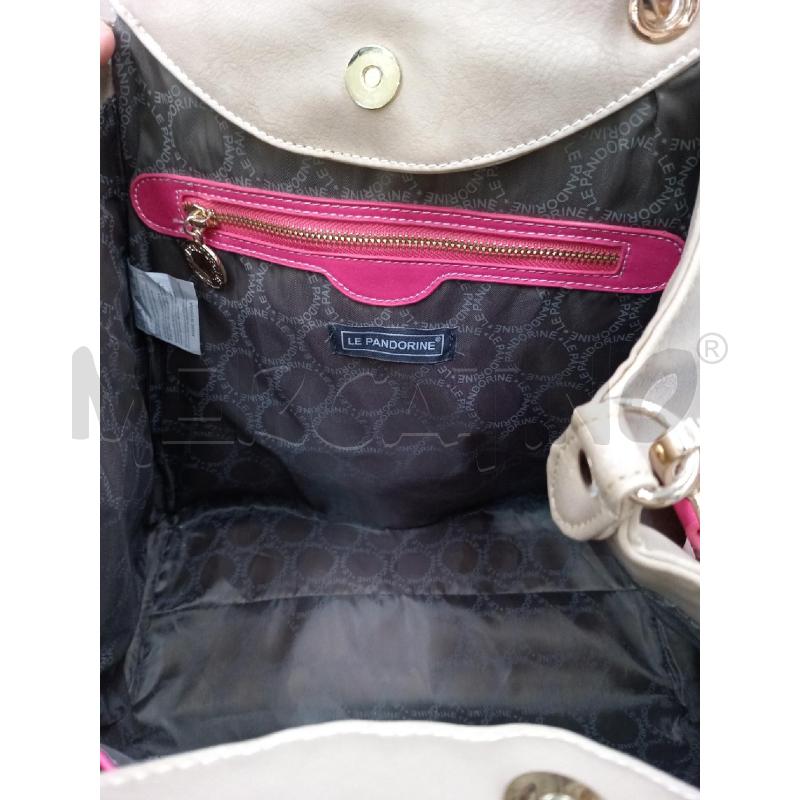 BORSA DONNA LE PANDORINE ROSA GRIGIO | Mercatino dell'Usato Moncalieri bengasi 5
