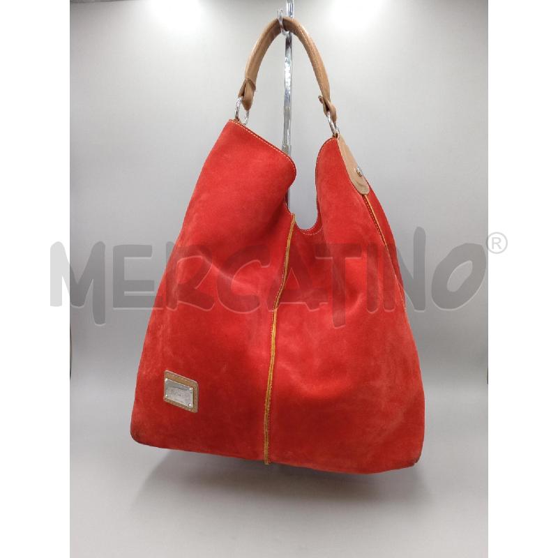 BORSA DONNA MAGGIE GI ROSSA SCAMOSCIATA GRANDE | Mercatino dell'Usato Moncalieri bengasi 1