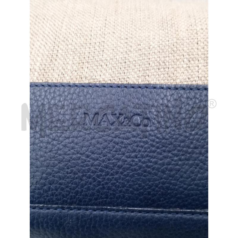 BORSA DONNA MAX & CO BEIGE TESSUTO E PELLE BLU | Mercatino dell'Usato Moncalieri bengasi 4