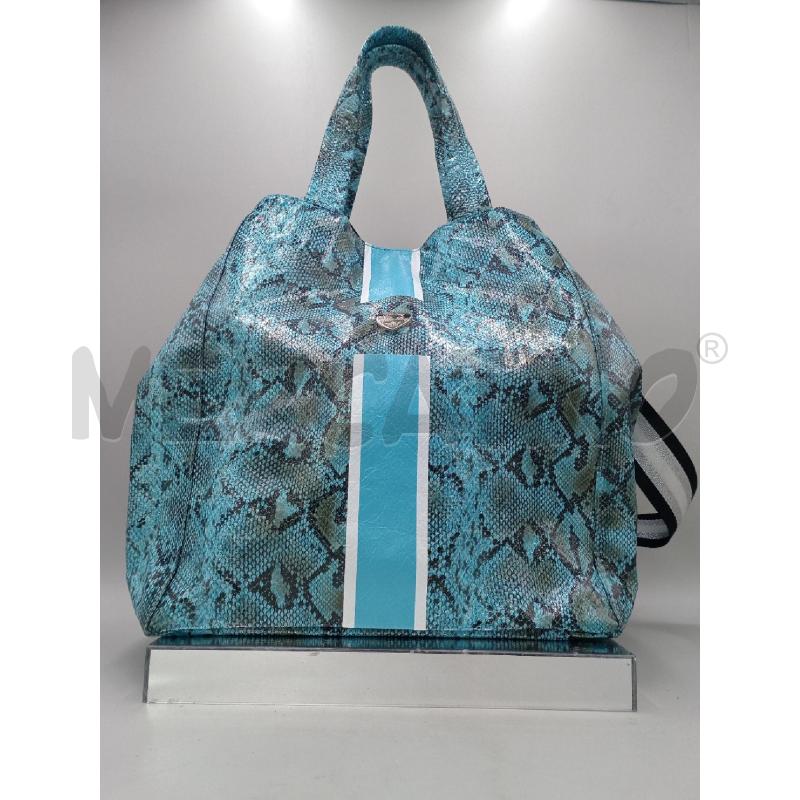 BORSA DONNA MIA BAG AZZURRA PITONATA GRANDE | Mercatino dell'Usato Moncalieri bengasi 1
