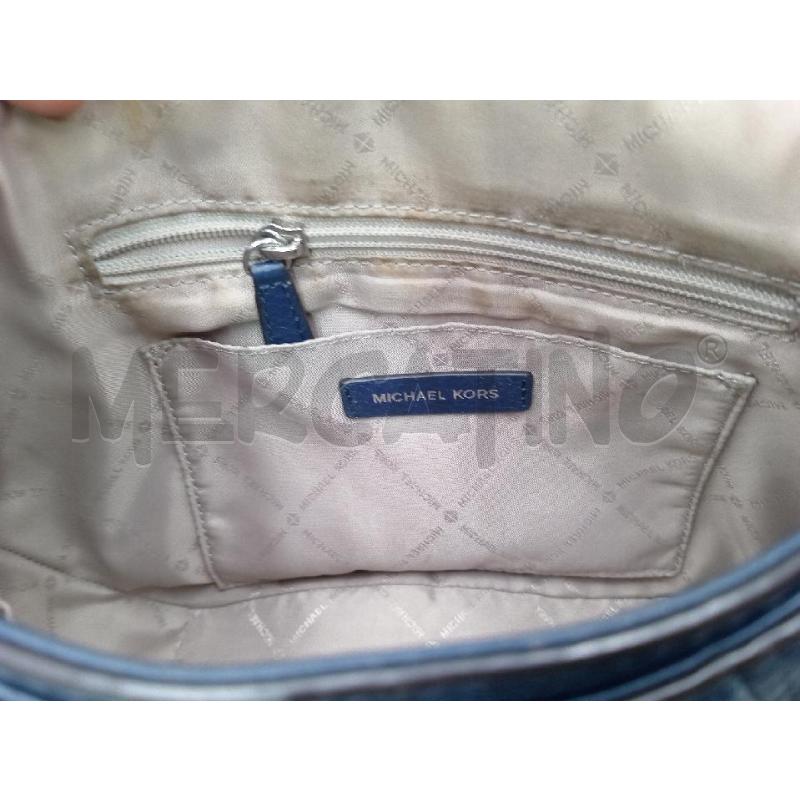 BORSA DONNA MICHAEL KORS BLU PELLE CON CATENA ACCIAIO | Mercatino dell'Usato Moncalieri bengasi 5