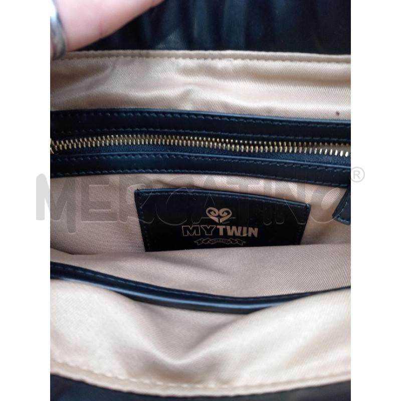 BORSA DONNA MY TWIN SET NERA STAMPA COCCO RIFINITURE DORATE TRACOLLA E A MANO  | Mercatino dell'Usato Moncalieri bengasi 5