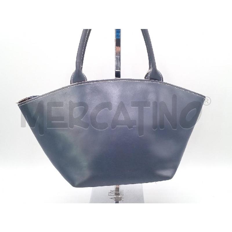 BORSA DONNA NANNINI BLU A MANO PROFILI BIANCHI | Mercatino dell'Usato Moncalieri bengasi 2